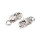 Rhodium Plated 925 Sterling Silver Lobster Claw Clasps with Jump Rings STER-D006-24P-2
