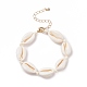 Bracelet tressé en perles de cauri naturel pour femme BJEW-JB08036-1