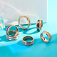 Unicraftale 16 pz anello con nucleo vuoto in oro rosa 8 misure anello in acciaio inossidabile per intarsio anelli vuoti rotondi scanalati con sacchetti di velluto per la creazione di gioielli RJEW-UN0001-28-3