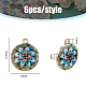 SUPERFINDINGS 48Pcs 8 Styles Printed Alloy Pendants FIND-FH0007-79-2