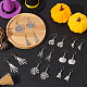 Anattasoul 9 paires 9 boucles d'oreilles pendantes en alliage de style araignée et château et sorcière et citrouille pour halloween EJEW-AN0002-92-7
