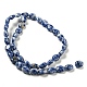 Natürliche blaue Fleck Jaspis Perlen Stränge G-M420-D08-01-3