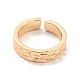 Brass Textured Open Cuff Ring RJEW-E291-01G-2