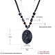 Black Iron Stone Pendant Necklaces NJEW-BB17500-3