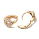 Brass Micro Pave Clear Cubic Zirconia Hoop Earrings for Women EJEW-M238-37KCG-2