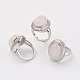 Gli anelli di barretta di quarzo rosa naturale RJEW-P122-04-1