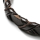 6 pulsera de cordón de cuero sintético trenzado ajustable de 6 estilos con cordón encerado para hombres BJEW-F458-15-4
