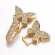 Brass Micro Pave Cubic Zirconia Fold Over Clasps ZIRC-N026-07-4