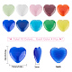 SUNNYCLUE 1 Box 10 Colors Cat Eye Cabochons Glass Heart Shape Cabochon Colorful Dome Tile Beads Flat Back Heart Cabochon for Valentines Day CE-SC0001-02-2
