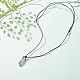 Natural Amethyst Nugget Pendant Necklace with Cowhide Leather Cord NJEW-JN03882-01-2