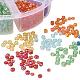 Multicolor 6/0 transparente perlas de semillas de vidrio de diámetro 4mm perlas sueltas para hacer joyas SEED-PH0001-16-4