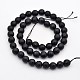 Faceted Round Natural Black Stone Beads Strands G-E302-066-8mm-2