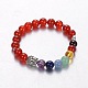 Étirer bijoux bouddhiste multicolores bracelets de pierres précieuses de chakra X-BJEW-JB01687-03-1