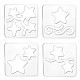 Globleland 4 Uds plantilla para acolchar estrellas plantilla de regla para acolchar acrílica marcos para acolchar transparentes plantilla juego de regla de costura para máquina de coser de patchwork diy TOOL-WH0152-012-1