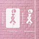 FINGERINSPIRE Breast Cancer Ribbon Stencil 29.7x21cm African Woman Stencil Plastic Awareness Ribbon Template Reusable Breast Cancer Ribbon Dress Pattern Stencils for Breast Cancer Event Painting DIY-WH0202-350-2