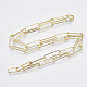 Brass Flat Oval Paperclip Chain Necklace Making MAK-S072-08B-LG-2