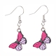 Orecchini pendenti a farfalla bicolore per donna EJEW-JE04807-4