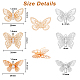 Dicosmetic 24 Uds. 3 estilos dijes de mariposa 3d colgantes de mariposa de filigrana de 2 colores cristal negro plano dijes de animales voladores colgantes de esmalte de latón para fabricación de joyas KK-DC0002-86-2