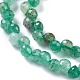 Perles vertes naturelles quartz fraise brins G-H243-13-3