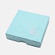 厚紙のブレスレットボックス  内部のスポンジ  バラの花の模様  正方形  淡いターコイズ  90x90x22~23mm X-CBOX-G003-14C-1
