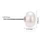 Pearl Ball Stud Earrings X-EJEW-Q701-01C-3