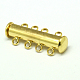 4-Stränge 8-Löcher Rohr Messing Magnet Gleitverschluß Spangen KK-D474-G-NF-2
