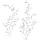 梅の花形アップリケ  刺繍糸 ホットメルト接着剤 毛布 布パッチに縫い付ける  マスクと衣装のアクセサリー  ホワイト  460x145x1mm PATC-WH0007-11A-1