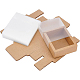 BENECREAT 12 Pack Kraft Paper Gift Boxes with PVC Frosted Cover 10.5x8.5x4cm Kraft Paper Drawer Box for Cake Cookie Candy Soap Snacks Weeding Party Favors CON-WH0068-65E-5