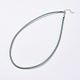 メッシュチューブ  プラスチックネット糸コードネックレス  真鍮カニカン付き  プラチナ  グリーン  18.8インチ（48cm）  3.5mm NJEW-F199-A02-1