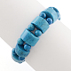 Dyed Half Flat Round & Round Synthetical Turquoise Beaded Stretch Bracelets BJEW-Q666-04B-2