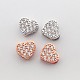 Brass Micro Pave Cubic Zirconia Heart Slide Charms ZIRC-N004-01M-1