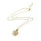 Golden Brass Rhinestone Pendant Necklace with Cable Chains NJEW-P278-A05-2