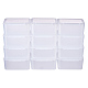 BENECREAT 12 PACK Square Frosted Clear Plastic Bead Storage Containers Box Case with Lids for Small Items CON-BC0004-21B-1