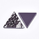 樹脂カボション  レース付き  三角形  紫色のメディア  36.5x41x7.5mm X-RESI-S377-20B-2