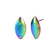 Boucles d'oreilles à tige en acier inoxydable couleur rianbow 304 STAS-N098-021-3