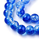 Brins de perles de verre peintes à cuisson craquelée transparente DGLA-T003-01A-03-3