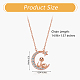 Chinese Zodiac Necklace Snake Necklace 925 Sterling Silver Rose Gold Serpent on the Moon Pendant Charm Necklace Zircon Moon and Star Necklace Cute Animal Jewelry Gifts for Women JN1090F-2