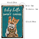 Creatcabin 3 Katze Metall-Blechschild „Why Hello Sweet Cheeks“ AJEW-WH0157-556-2