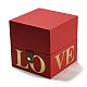 Quadratische Geschenkbox aus Papppapier mit Liebesdruck CON-G019-01A-2