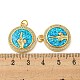 Brass Micro Pave Cubic Zirconia with Synthetic Opal Pendants KK-D096-05A-02-3