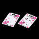 厚紙ヘアクリップ表示カード  花模様の長方形  濃いピンク  97x67x0.4mm  穴：9x26.5mm CDIS-R034-37-2