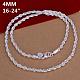 Popular Silver Plated Brass Rope Chain Necklaces For Men NJEW-BB12699-16-2