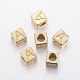 304 Stainless Steel Large Hole Letter European Beads STAS-H428-01G-2