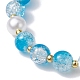 3 braccialetto elasticizzato con perle di vetro a 3 colori BJEW-JB09751-01-5