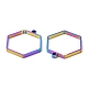 304 pendentifs hexagonaux à lunette arrière ouverte en acier inoxydable STAS-Z040-12RC-2