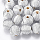 Perles de bois recouvertes de fil de cordon polyester X-WOVE-S117-16mm-06-2