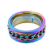 201 anillo de dedo de cadena de eslabones de acero inoxidable para mujer RJEW-N043-30M-2