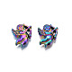 Rack Plating Rainbow Color Alloy Beads PALLOY-S180-330-2