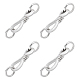 Beebeecraft 5 Sets/Box S-Hook Clasps 925 Sterling Silver Necklace Clasp Jewelry Findings with Jump Rings for Choker Necklace Charms Bracelet Key Chains STER-BBC0001-43-1