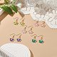 5 Pairs 5 Color Glass Butterfly Dangle Earrings EJEW-JE05099-2